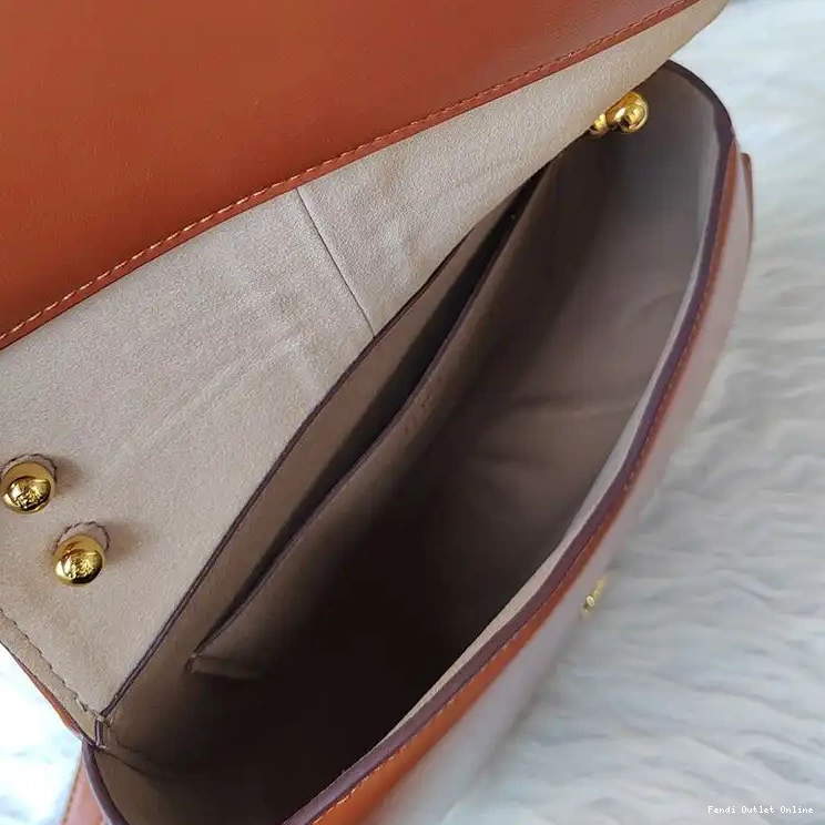 Cheap In Medium C'mon Leather Bag Brown Fendi Calf 0617